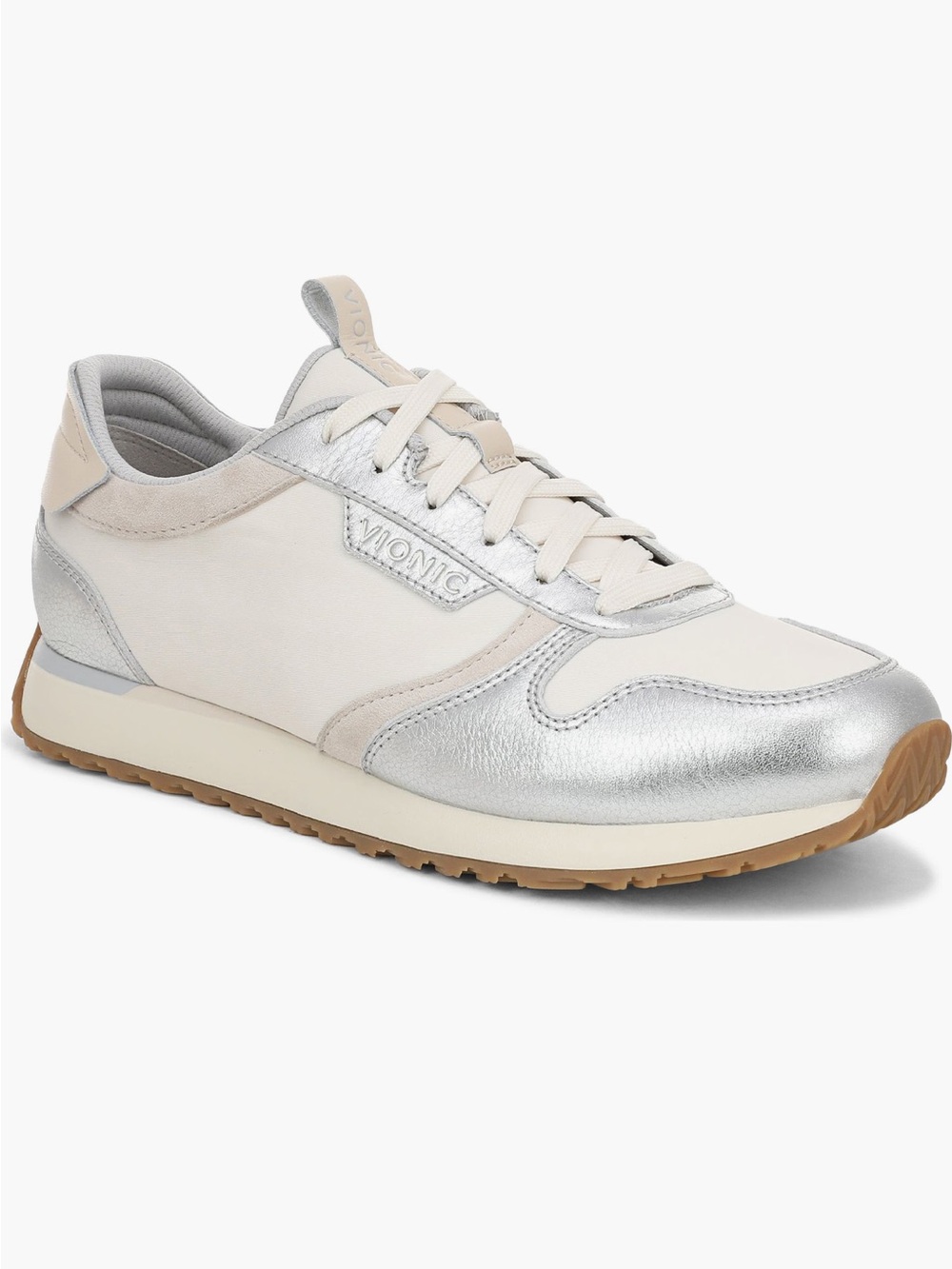 NEW Vionic Monarch Sneaker in Ivory Coast/ Silver